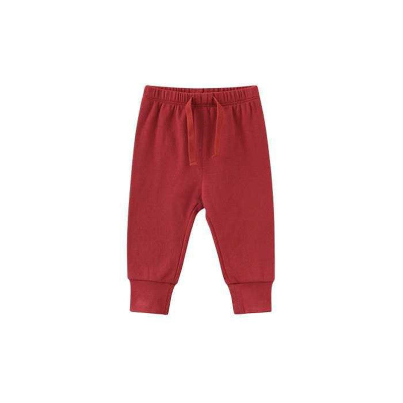 0-1-2-year-old baby's solid color band mouth casual pants