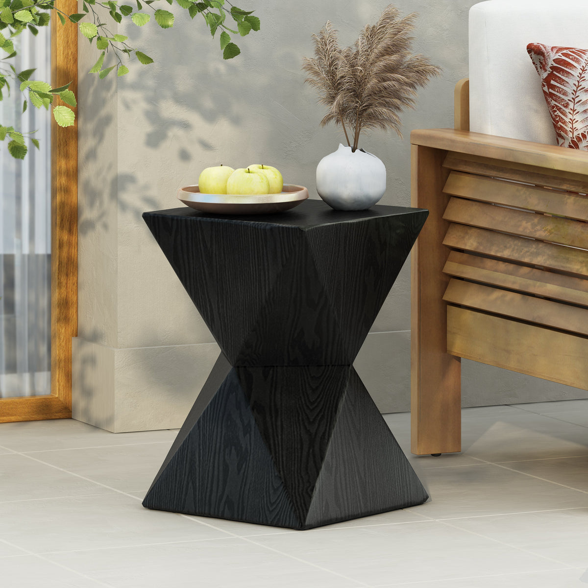 14.25" Black Accent Table