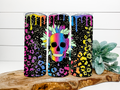 Multi Color Leopard Skull Stainless Steel Tumbler