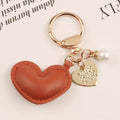 New Leather Heart-shaped Alloy Keychain Pendant