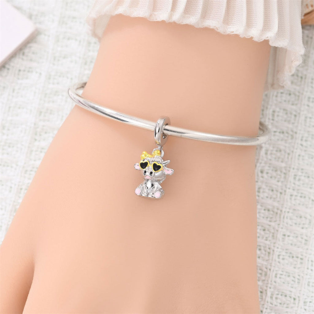 Colored Zircon Copper Silver-plated Animal DIY Bracelet Beads