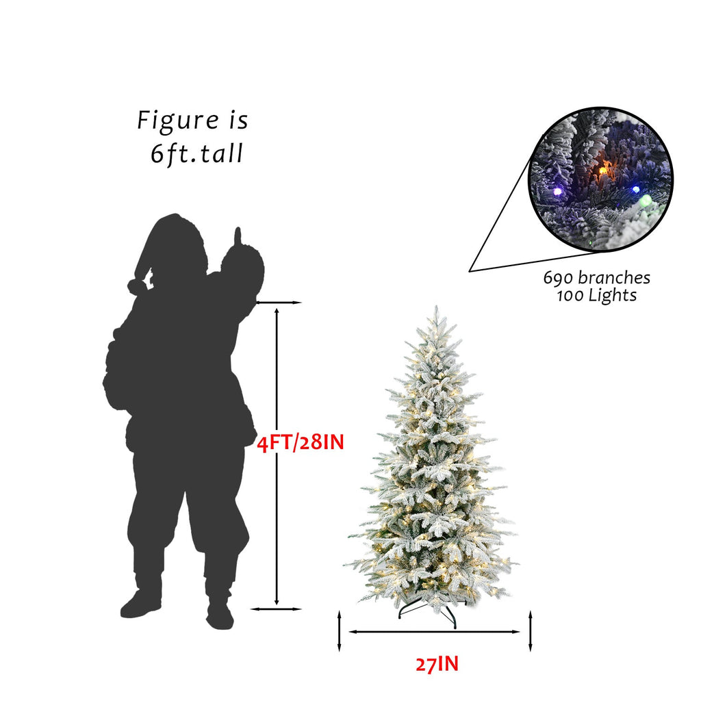 5FT PE+PVC Flocked Artificial Christmas Tree