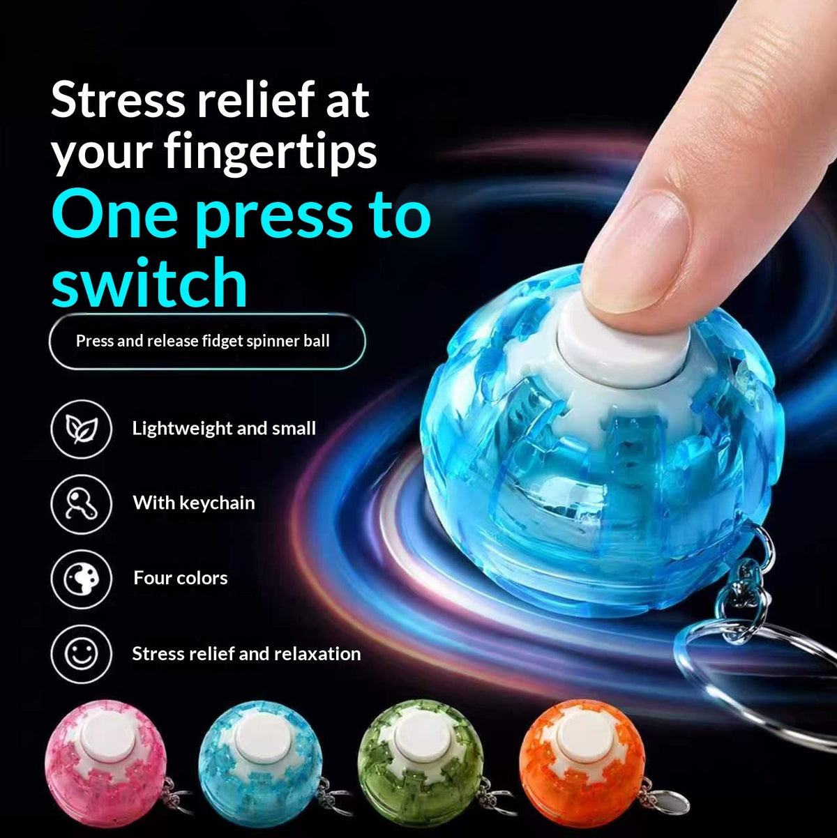 3D Press-and-Resilient Gyro Stress-Relief Ball Toy