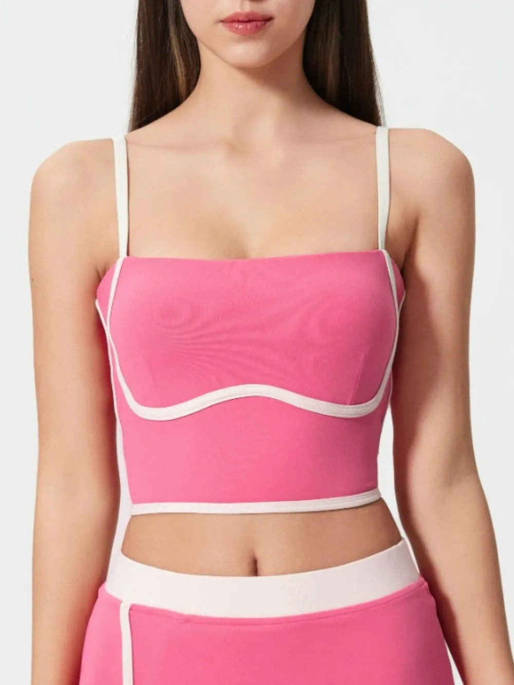 Square Neck Contrast Trim Active Cami
