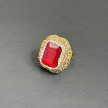 Fashionable Handmade Gemstone-studded Full-diamond Ring