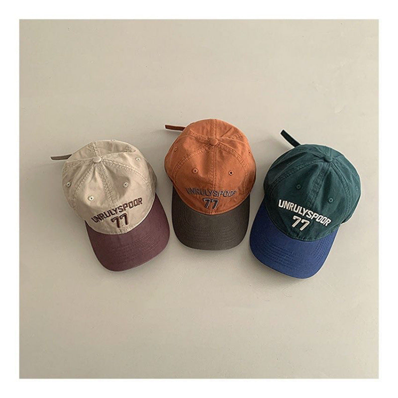 Stylish Casual Soft-crown Color-block Baseball Cap For Kids