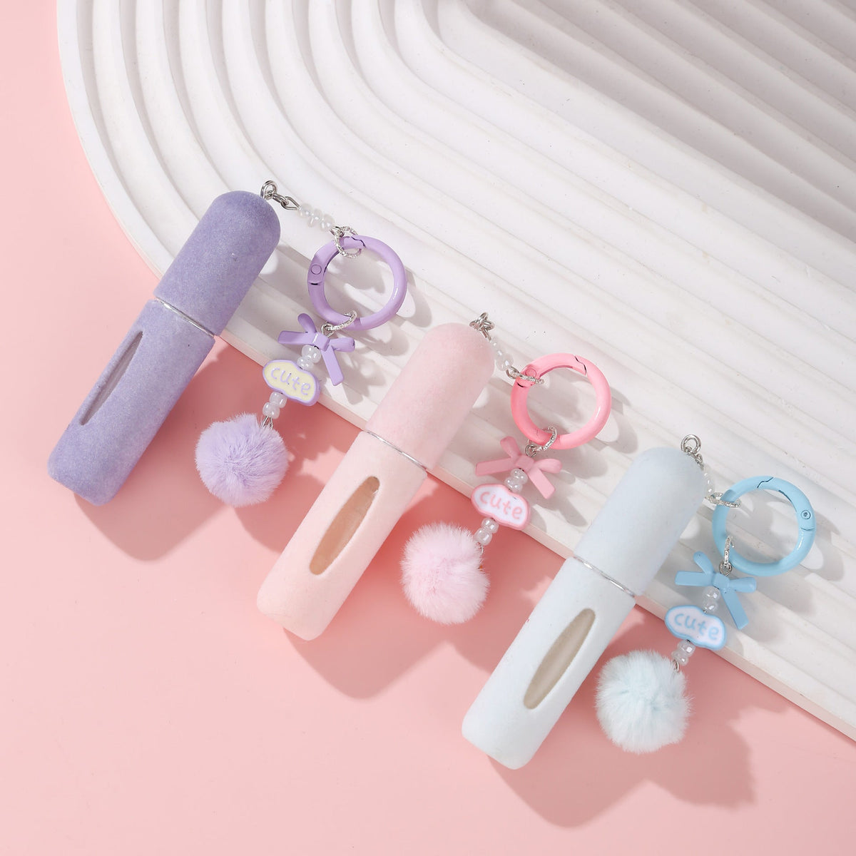 Plush Bag Charm Perfume Bottle Girly Keychain