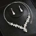 Environmentally Friendly New Cross-Border Jewelry Set, Fashionable Zircon Necklace And Earrings Set, Bridal Wedding Dress Accessories For Women