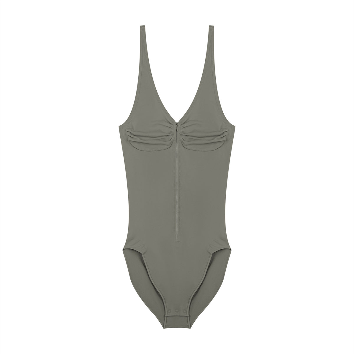 Loki & Ivy Women’s Full-Zip Ruched Bodysuit