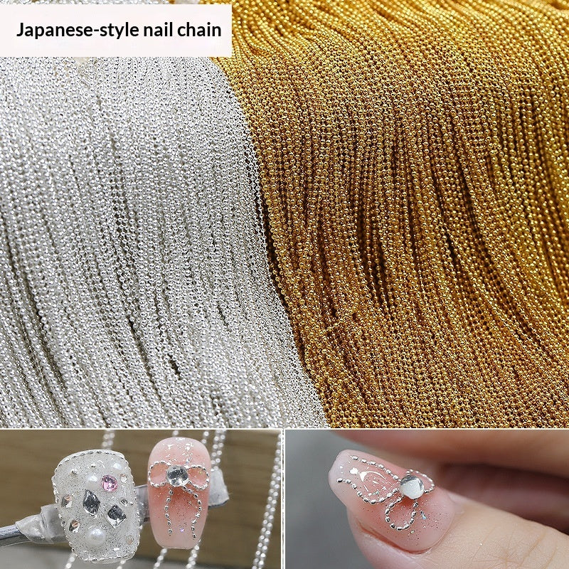 Japanese-style Nail Art Chain Accessory Metal Bead Chain