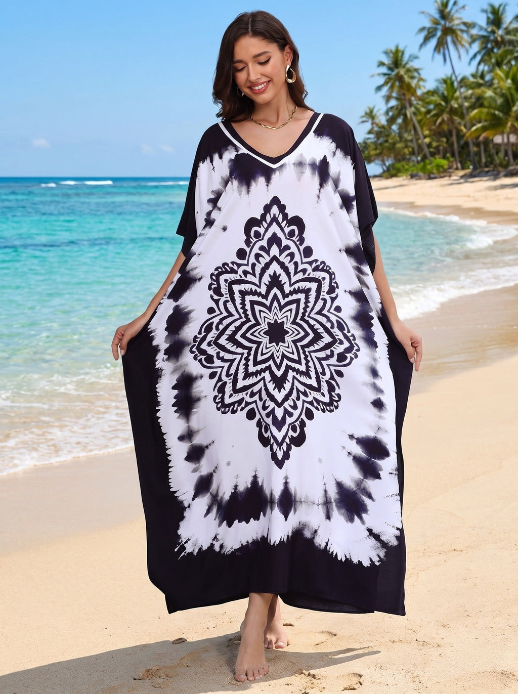Kaftan Dresses For Women Bathing Suit Cover Up Caftan Maxi Beach Dresses