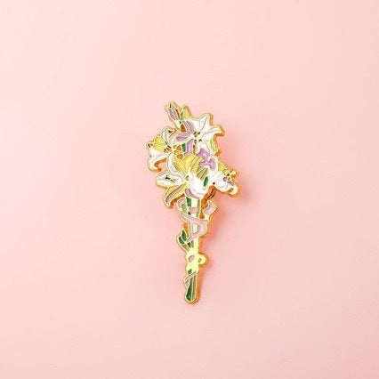 Lily Tulip Forest-style Brooch Bag Accessory