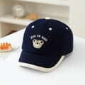 Summer Retro College-style Cartoon Bear Embroidered Children's Baseball Cap - Cute Baby-friendly Versatile Sun Protection And Shading Accessory