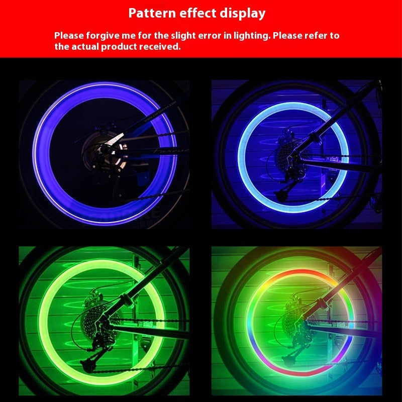 Bicycle Air Nozzle Lamp Round Head Photosensitive Vibration-sensing