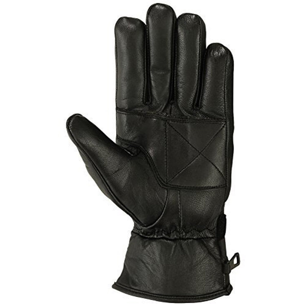 Mens Motorbike Gloves Cold Weather Motorcycle Riding Genuine Leather Black Glove-Black-Gray-XXL