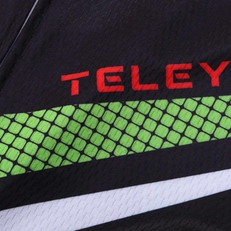 TELEYI black and green short-sleeved jersey