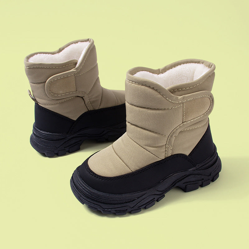 Warm Thick-soled Boots For Boys High-top Insulated Cotton Sneakers