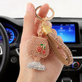 Diamond-Encrusted Mini Wine Glass Car Keychain Pendant