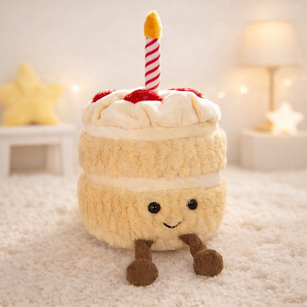 Pre-Order Strawberry Cream Birthday Cake Plush | Aesthetic Keepsake & Pretend Play Toy