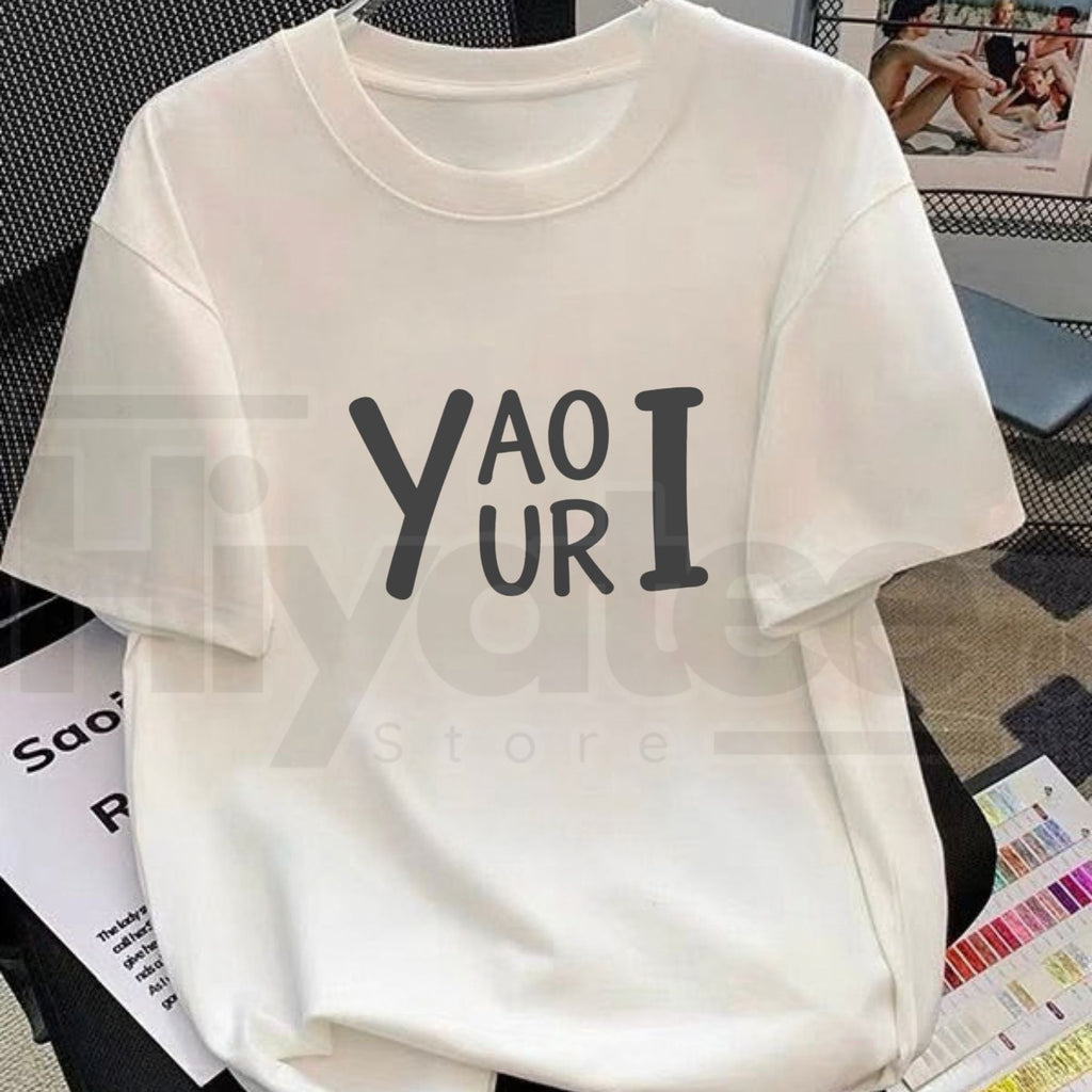 Yaoi Yuri Text Graphic T-Shirt – Handwritten Bold Back Print Anime Tee