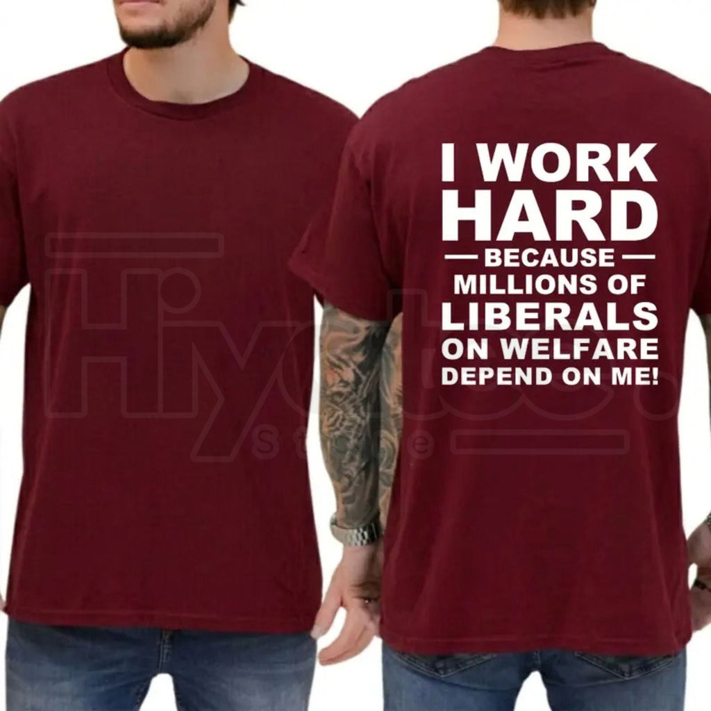 I Work Hard Because Millions Depend On Me Funny T-Shirt – Comfy Cotton Graphic Tee