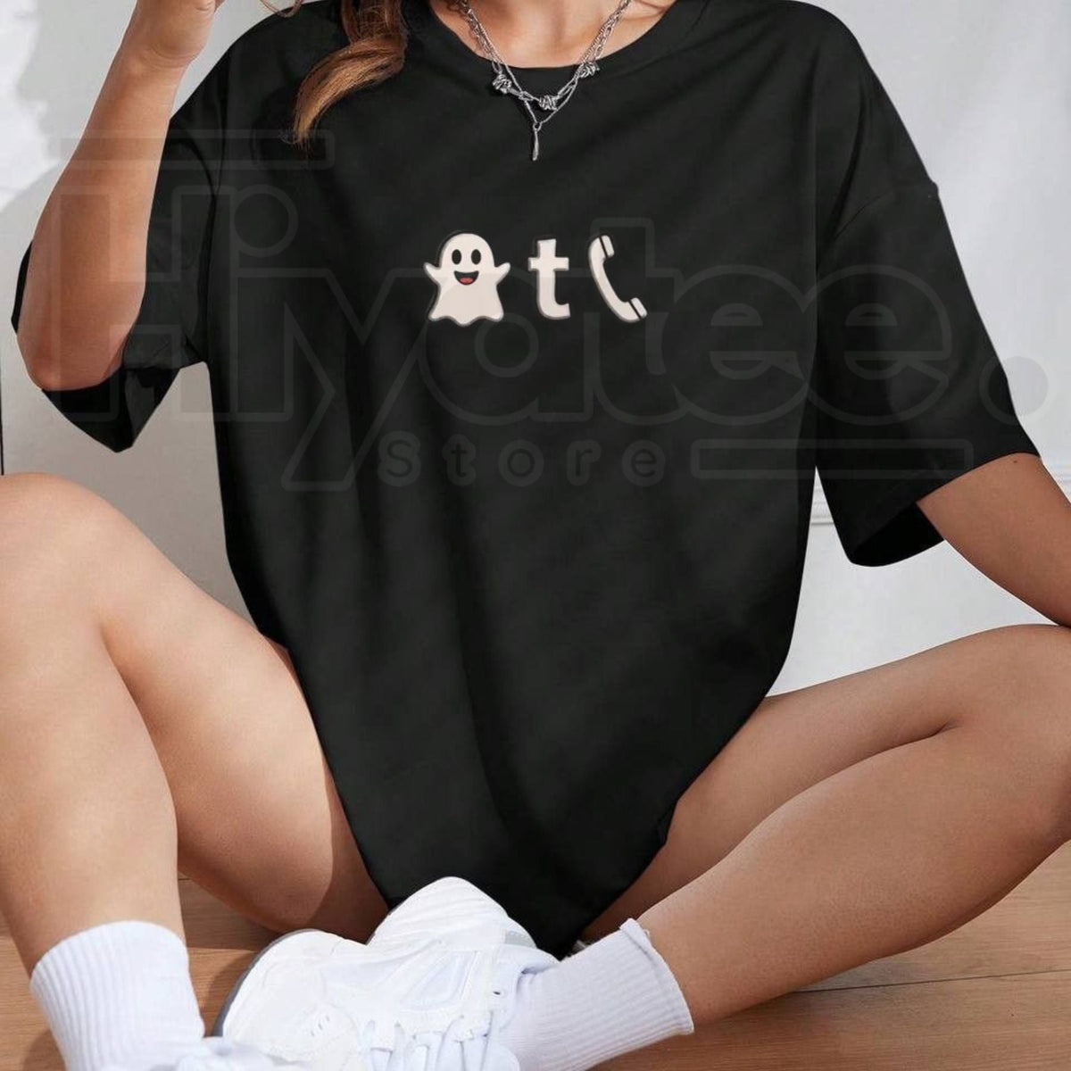 Ghost Phone Text T-Shirt – Funny Halloween Ghost Call Typography Graphic Tee
