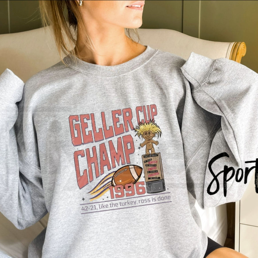 Geller Bowl Friendsgiving Sweatshirt, Vintage Geller Cup Thanksgiving Graphic Pullover