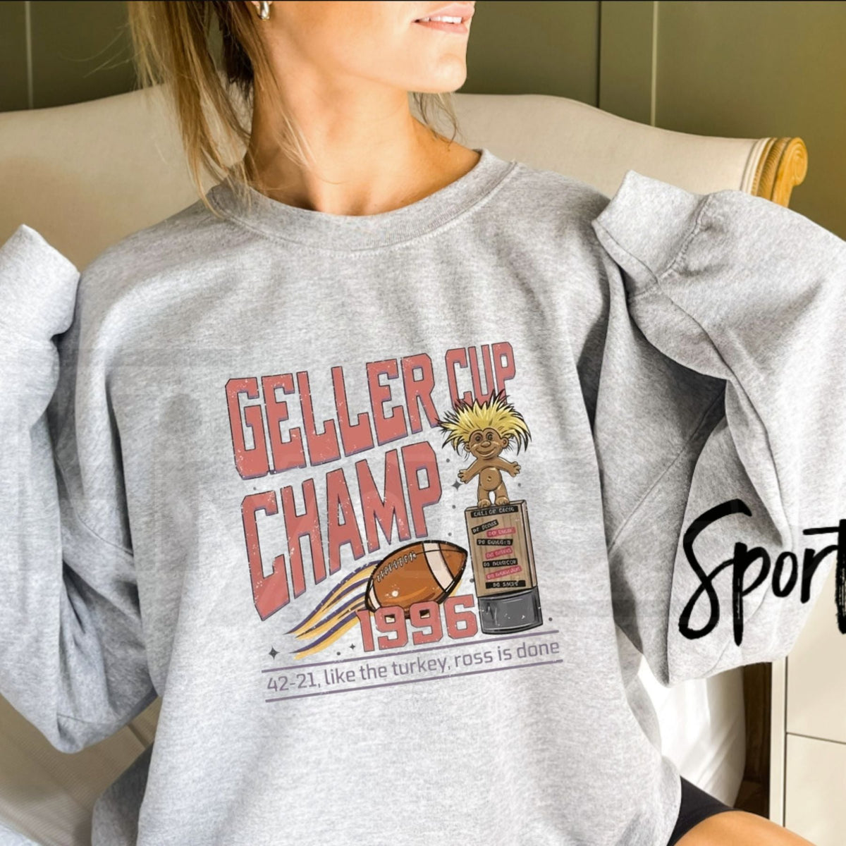 Geller Bowl Friendsgiving Sweatshirt, Vintage Geller Cup Thanksgiving Graphic Pullover