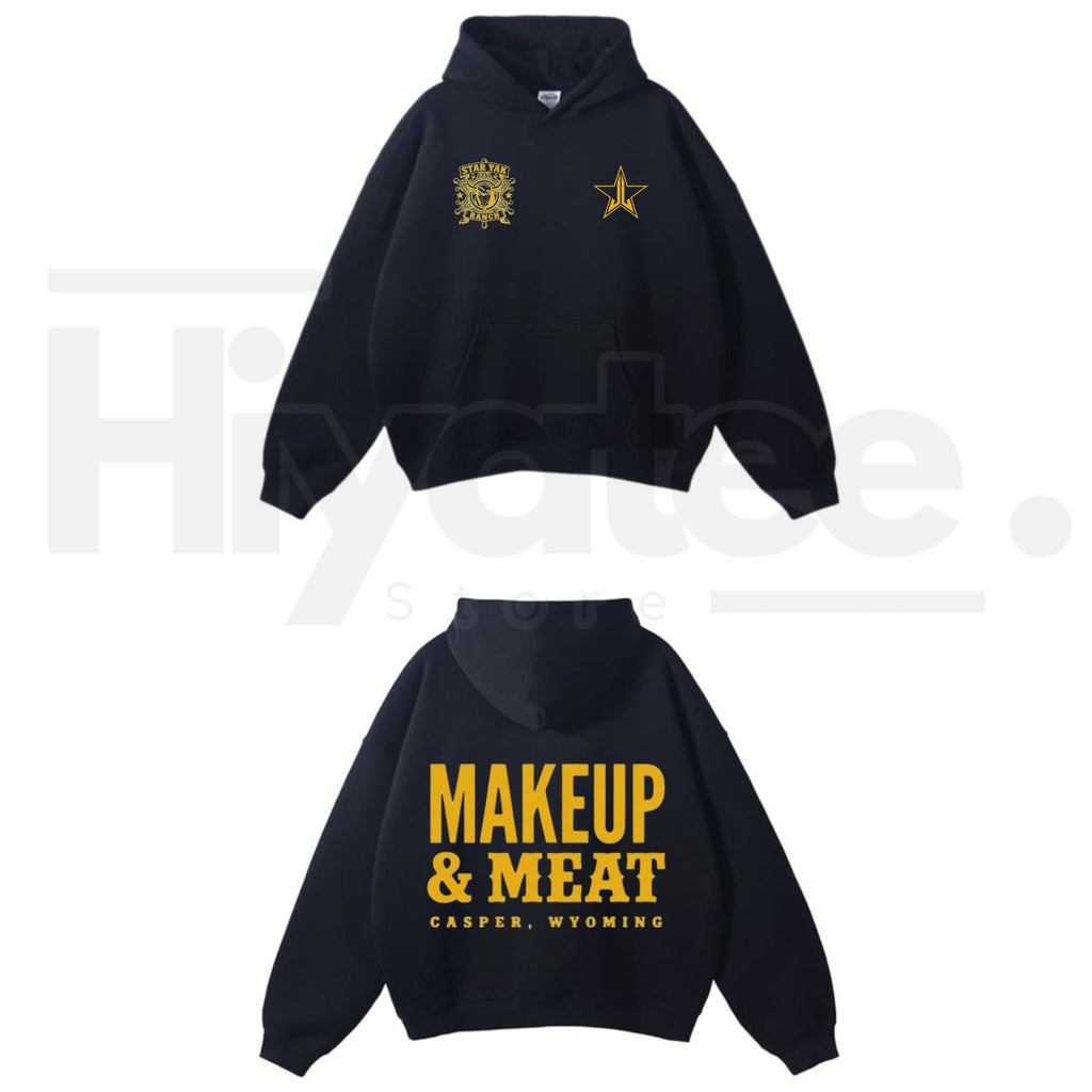Makeup & Meat Graphic Hoodie – Funny Aesthetic Unisex Cotton Pullover