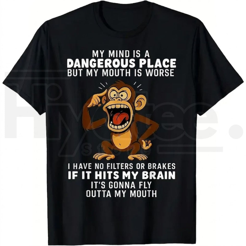 "My Mind Is A Dangerous Place" – Humorous Monkey Graphic Party Top
