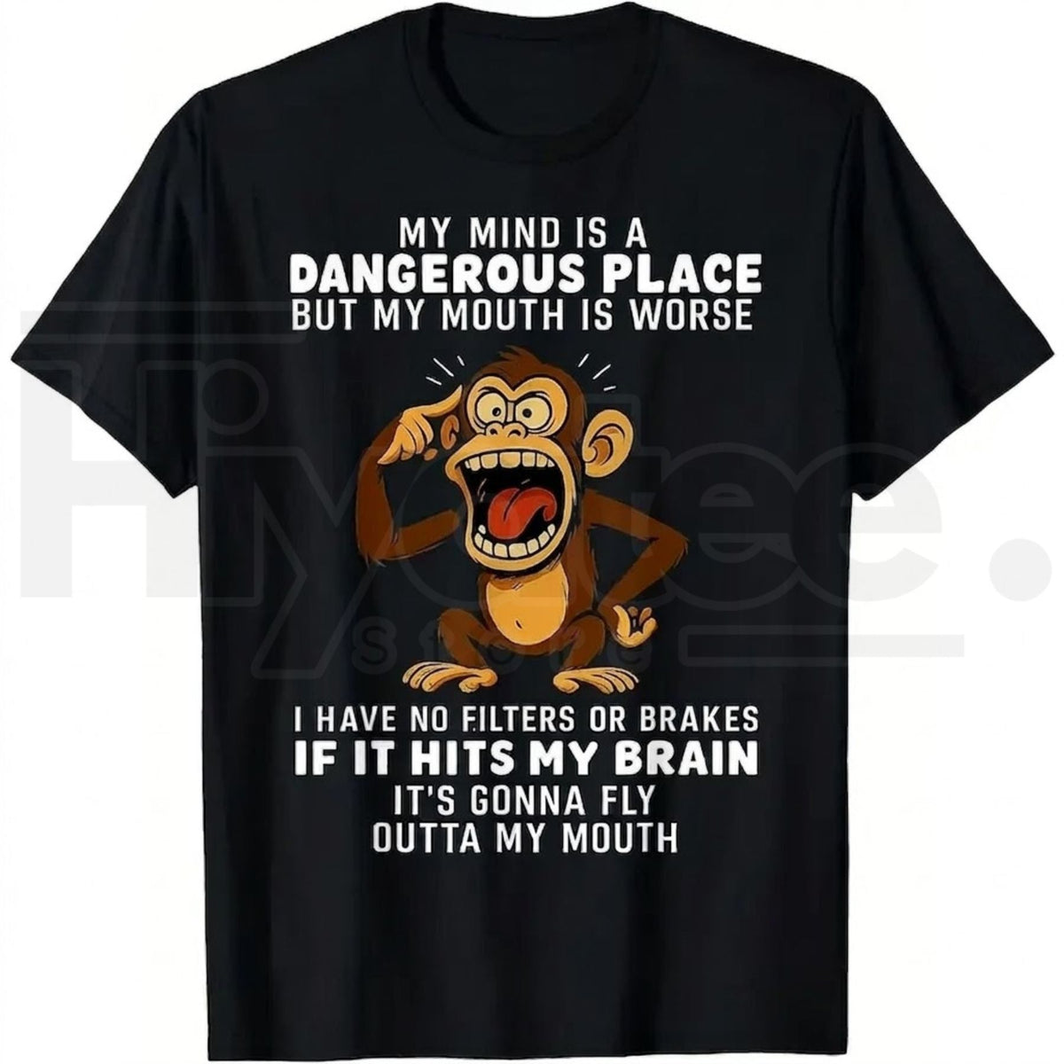 "My Mind Is A Dangerous Place" – Humorous Monkey Graphic Party Top