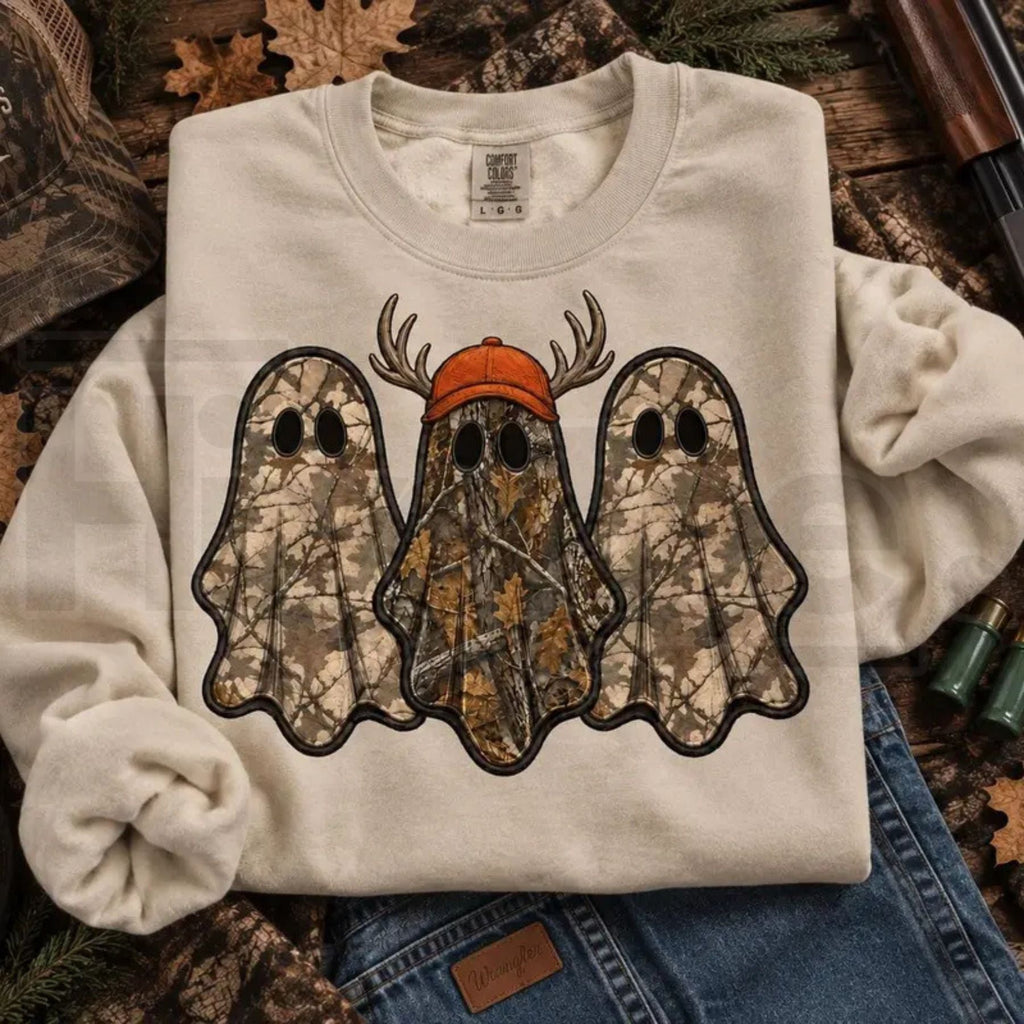 Retro Ghost Hunting Halloween Sweatshirt