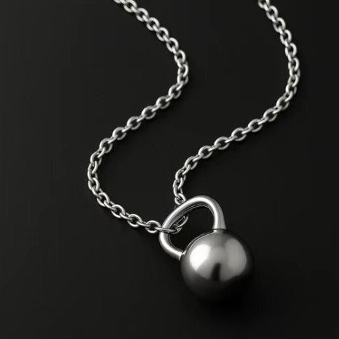 Casual Solid Mini Round Lock Necklace