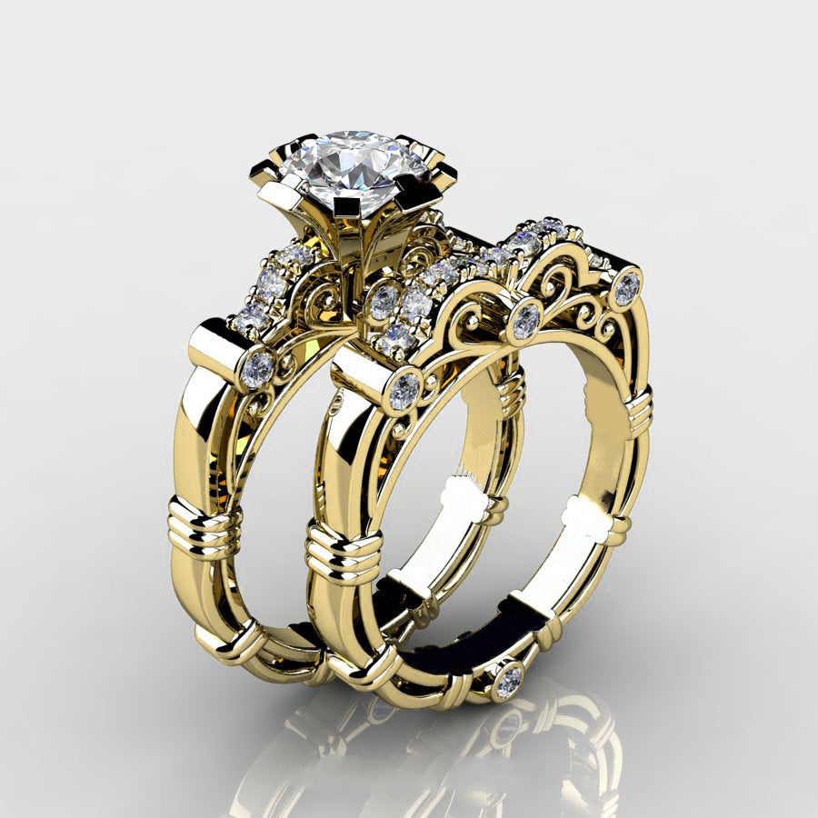Retro-style Creative Engagement Rings For Couples In Europe And The US
