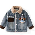 Winter Fleece-Lined Thickened Denim Jacket For Boys