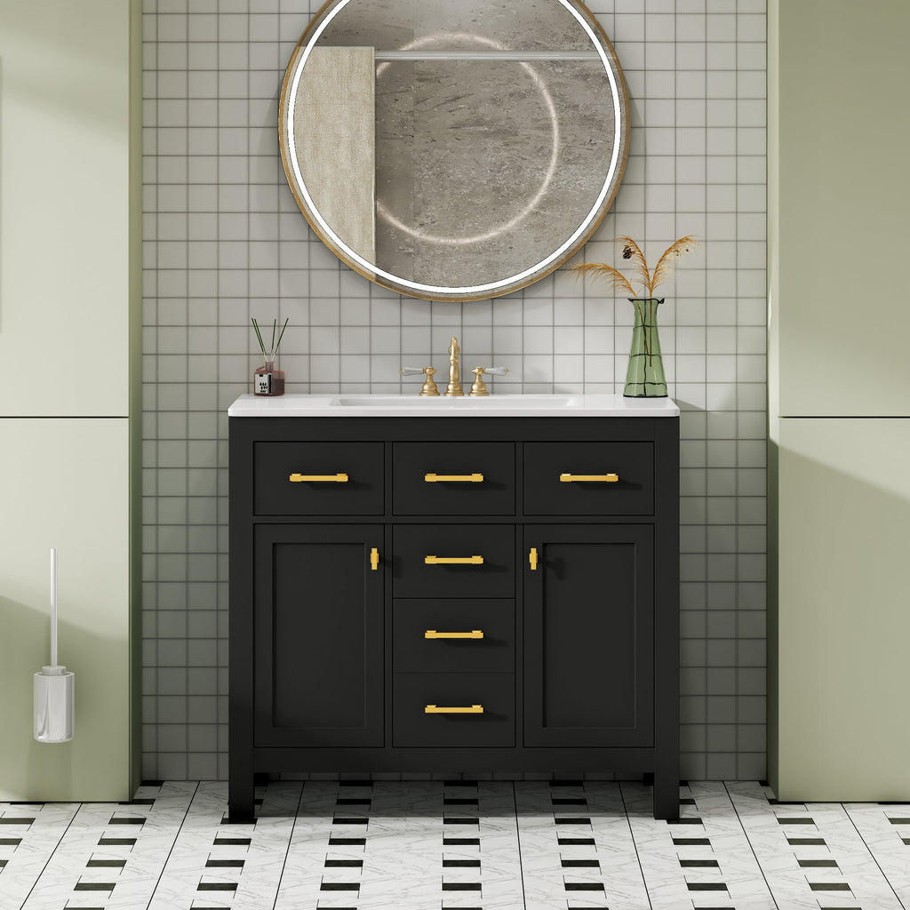 36'' Bathroom Vanity with Ceramic Sink Combo