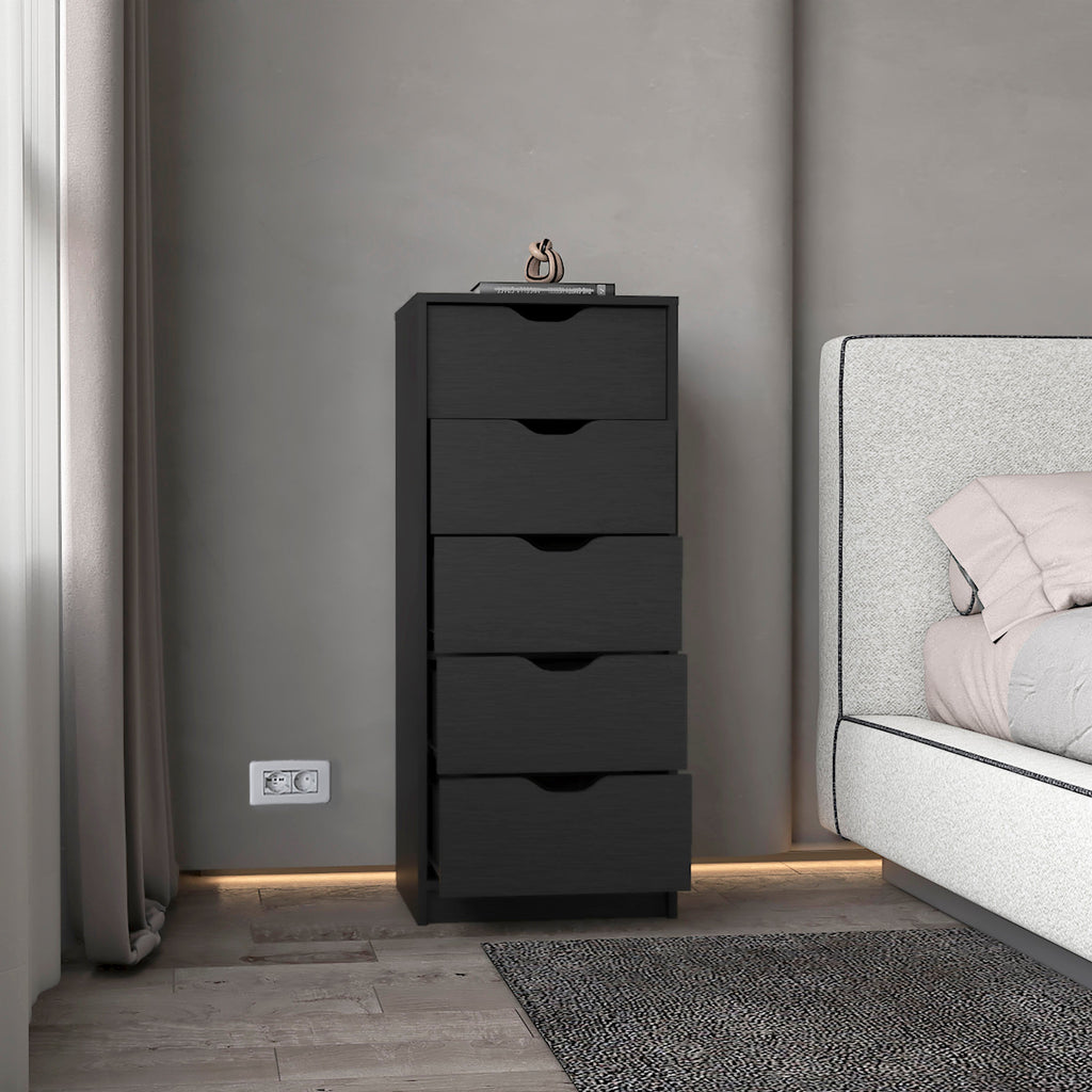 Wenge 5 Narrow Drawer Dresser