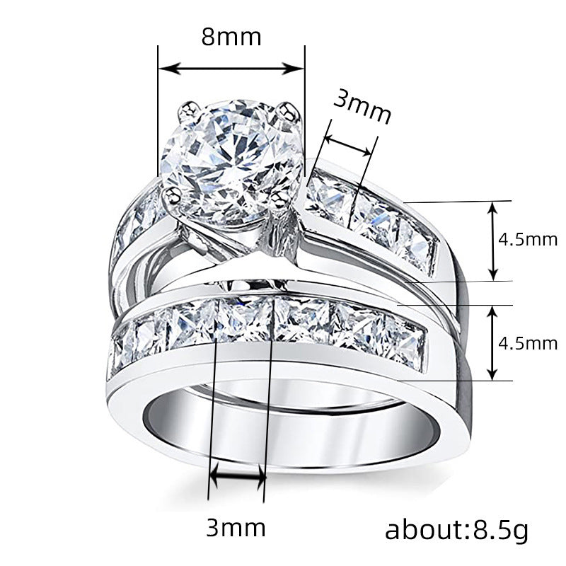 Fashionable Diamond-studded Couple Rings