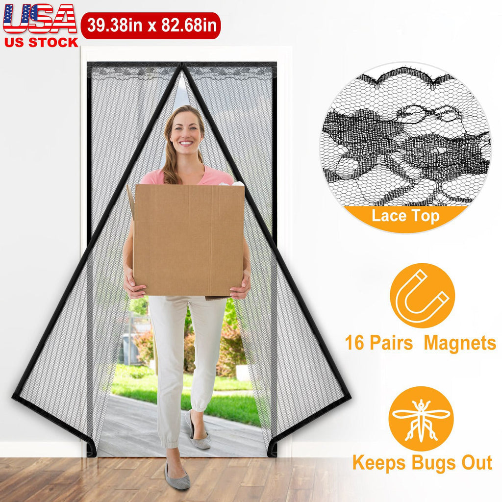 Magnetic Mesh Curtain for Door with Seamless Magnets