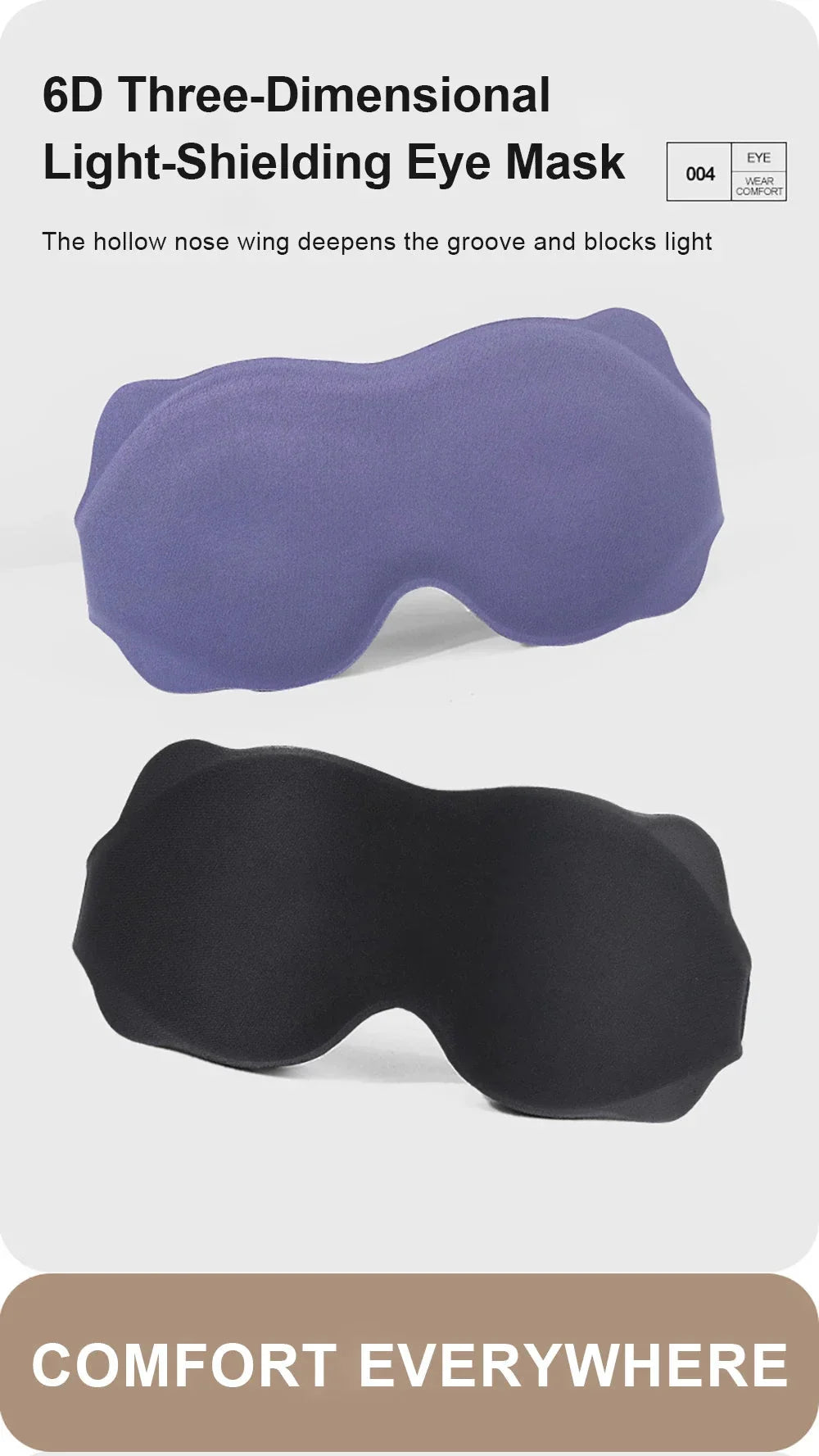 3D Sleeping Mask with Padded Light Blocking | Soft Ergonomic Eyeshade