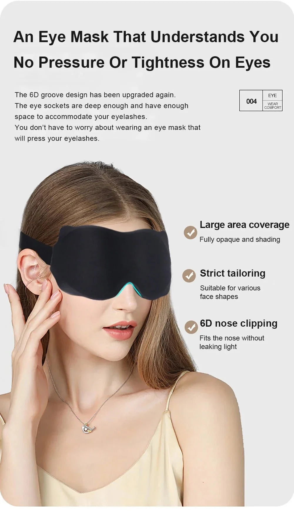 3D Sleeping Mask with Padded Light Blocking | Soft Ergonomic Eyeshade