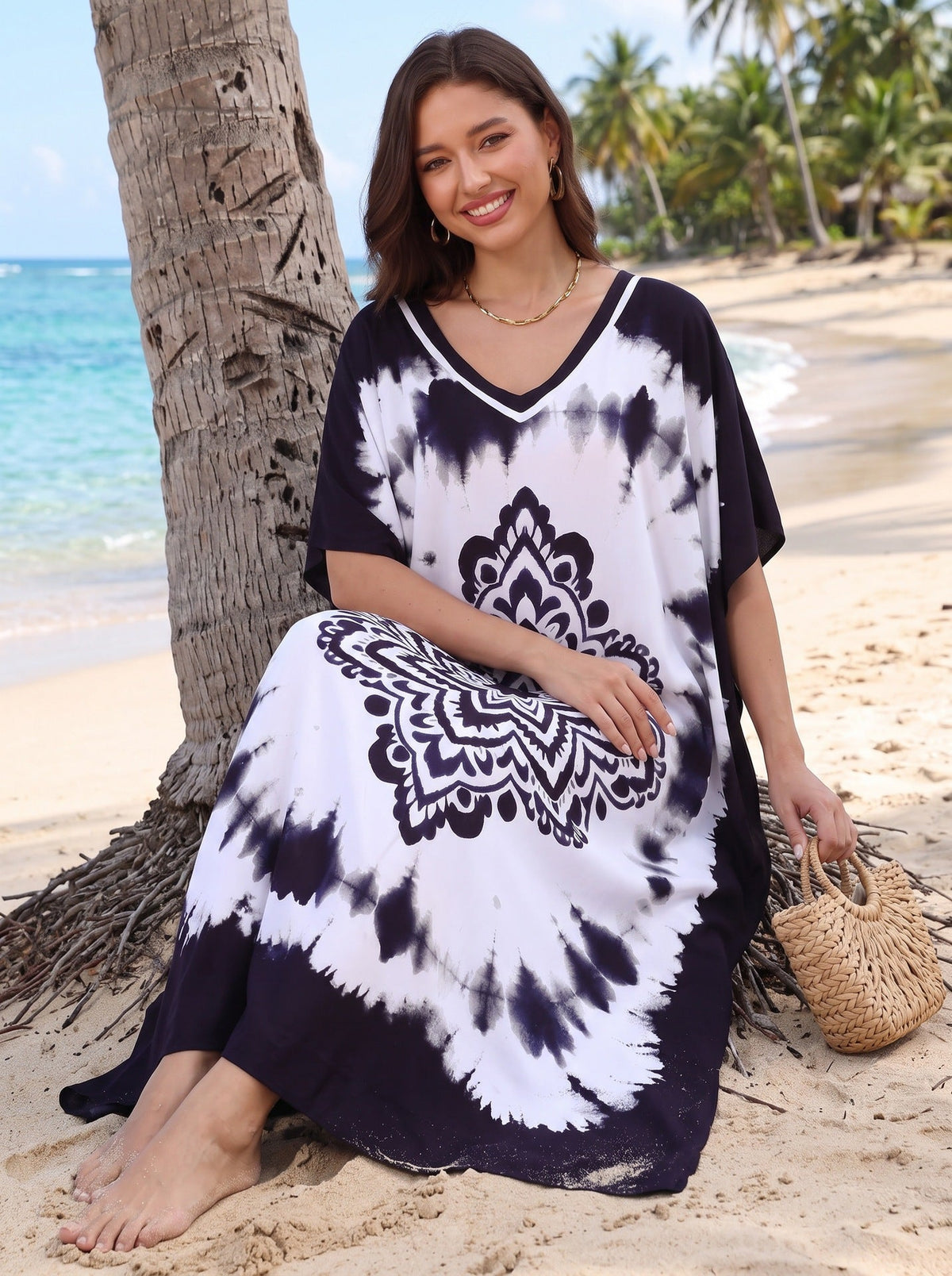 Kaftan Dresses For Women Bathing Suit Cover Up Caftan Maxi Beach Dresses