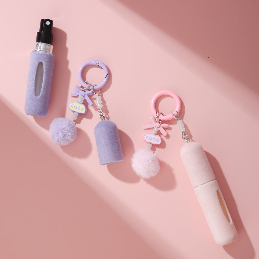 Plush Bag Charm Perfume Bottle Girly Keychain