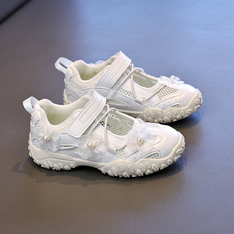 2026 Summer New Kids Sports Sandals, Hollow Mesh Flower Casual Shoes, Breathable Shallow Mouth Girls Shoes For Little Girls