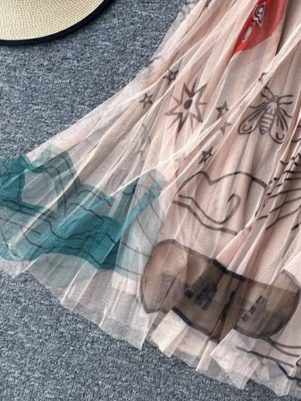 Printed Tulle Skirt