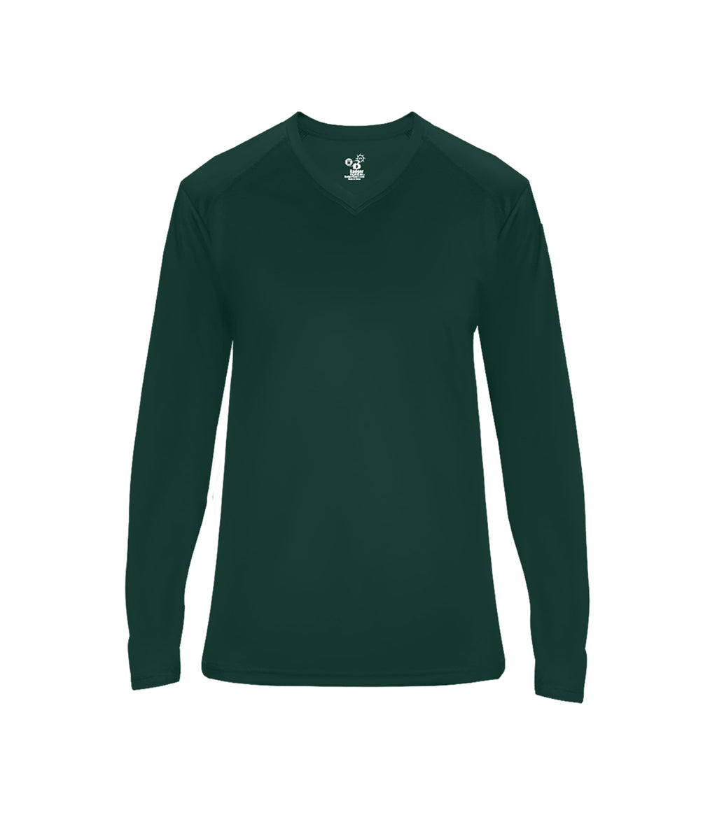WOMEN'S ULTIMATE V-NECK LONG-SLEEVE T-SHIRT - MOISTURE-WICKING PERFORMANCE