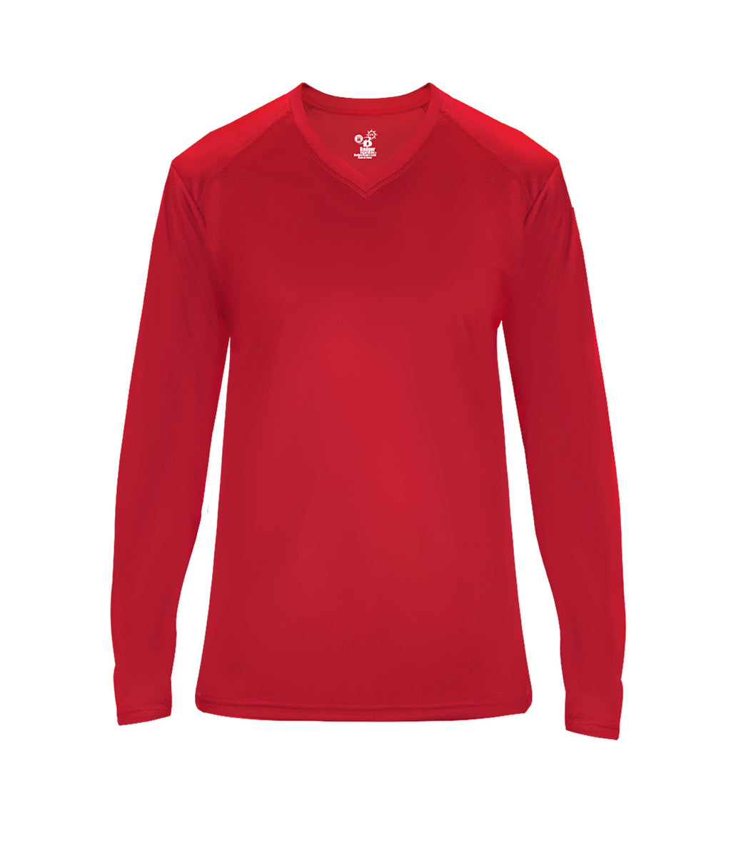 WOMEN'S ULTIMATE V-NECK LONG-SLEEVE T-SHIRT - MOISTURE-WICKING PERFORMANCE