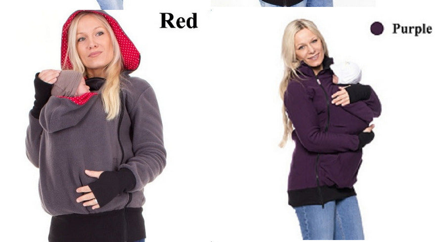 Three-in-one Multi-functional Mother Kangaroo Sweater Coat