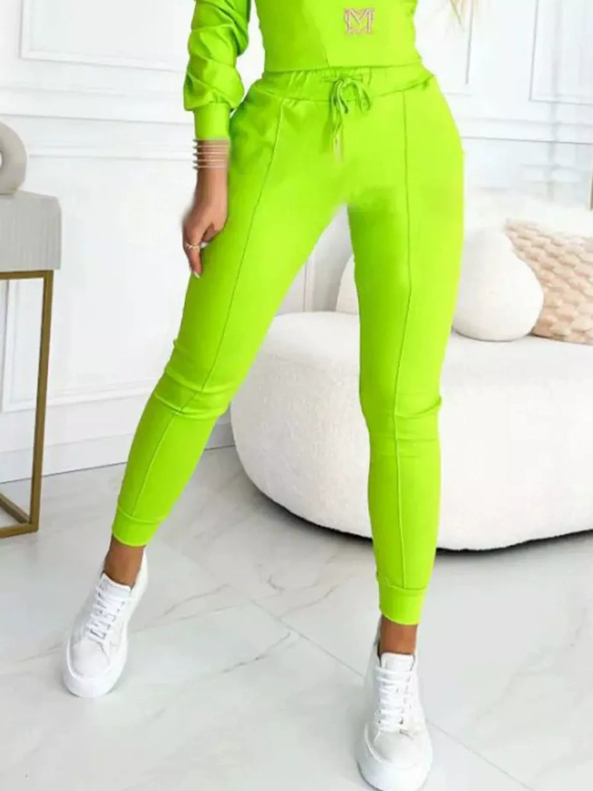 Full Size Drawstring Cropped Hoodie and Pants Set Plus Size