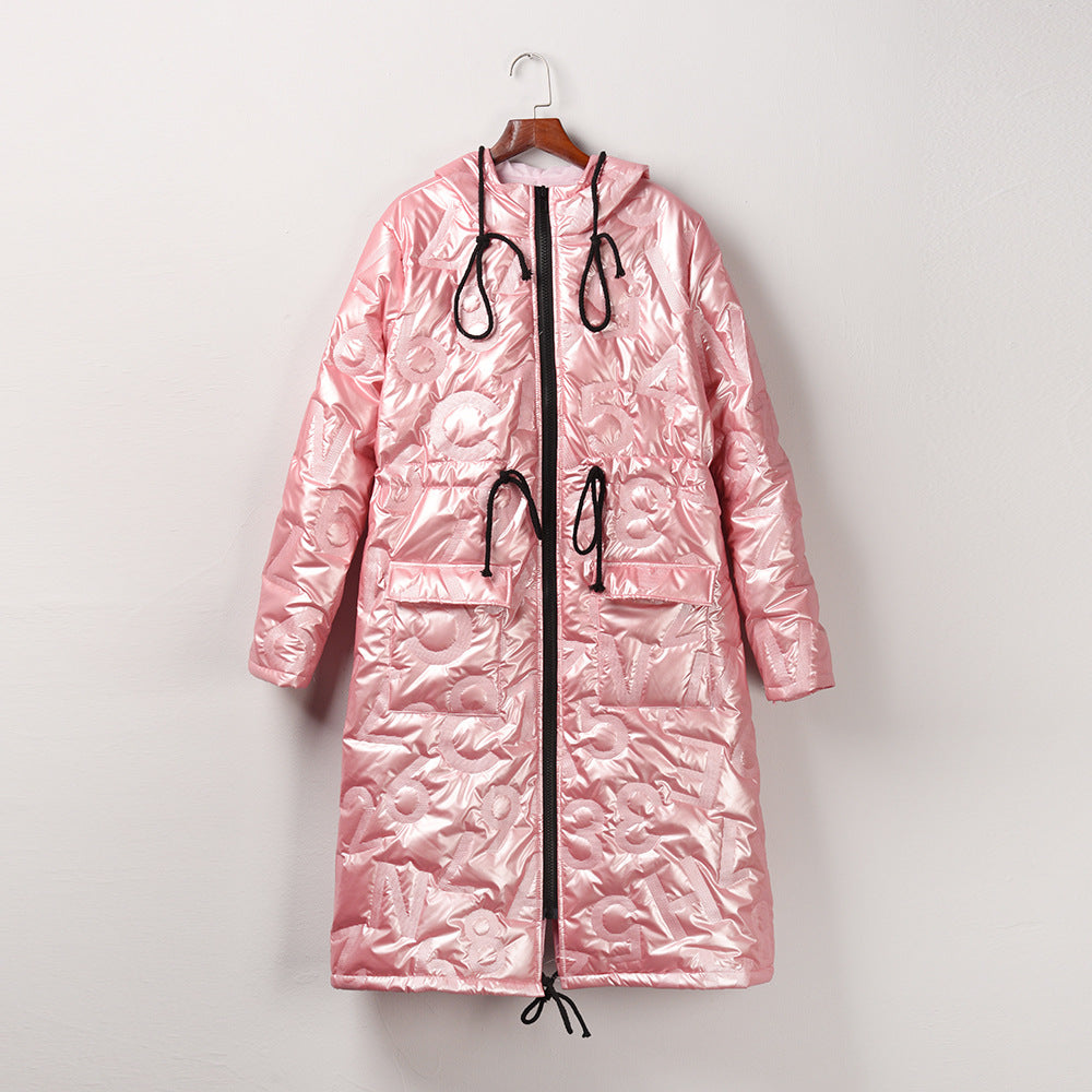 Bright quilted fashionable warm cotton clothing in winter
